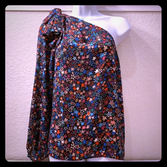 J. Crew Tops - J. Crew One Shoulder Stars Blouse Size 14 NWT